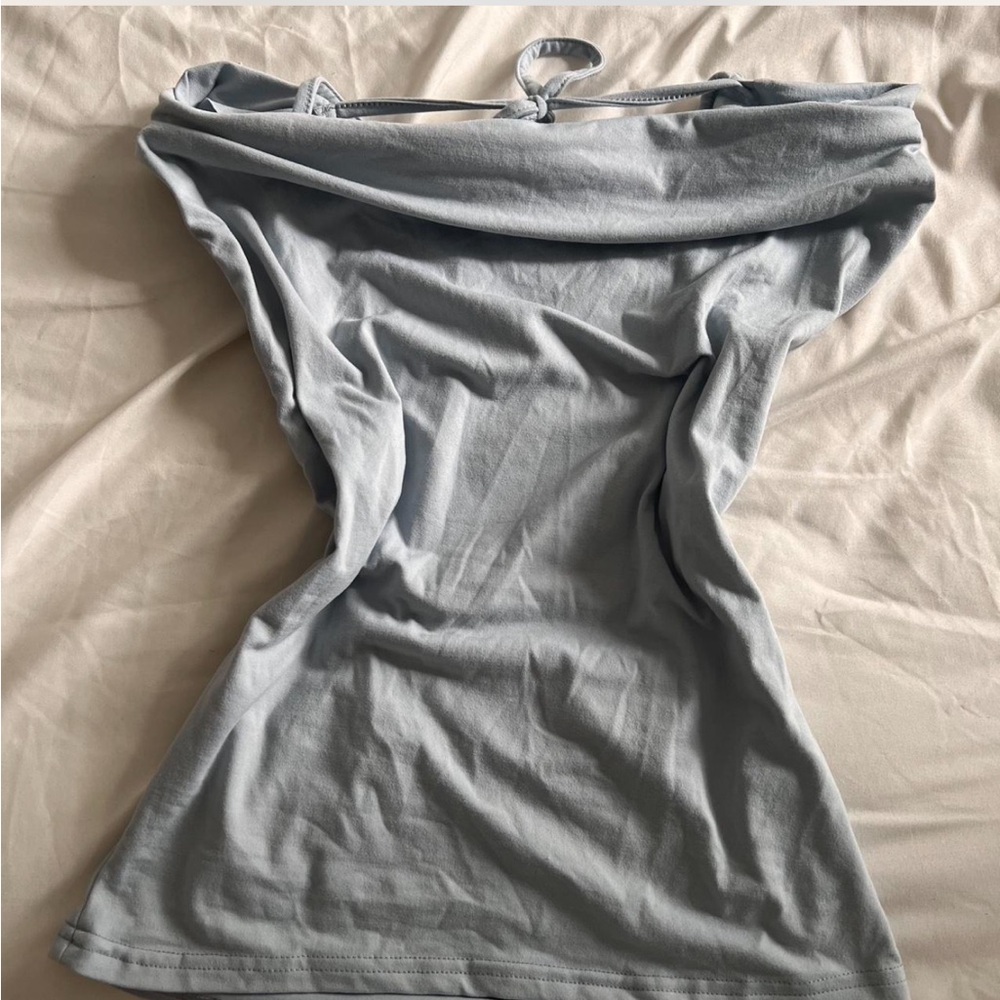 Elegant Light Blue Off-Shoulder Dress